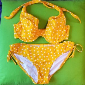 Cleo by Panache Betty Yellow Polka-Dot Bikini